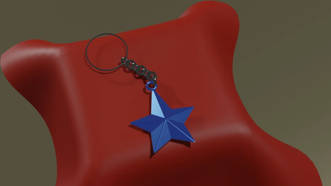 Mẫu móc khóa hình ngôi sao 3D (Star Keychain) xinh xắn - Image 2