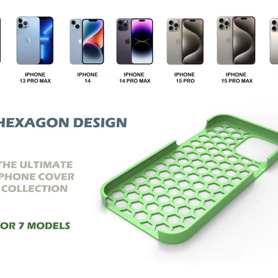 Bộ ốp lưng iPhone họa tiết tổ ong (Hexagonal Cover) in 3D độc đáo
