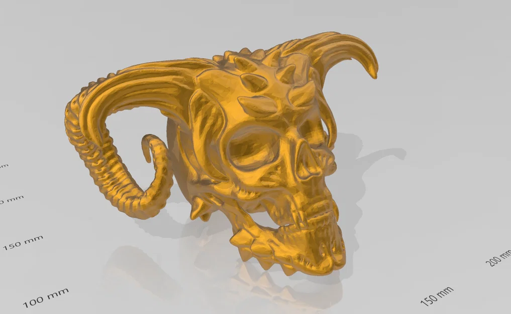 Mô hình đầu lâu quỷ có sừng (Demon Skull) ấn tượng cho trang trí - Image 2