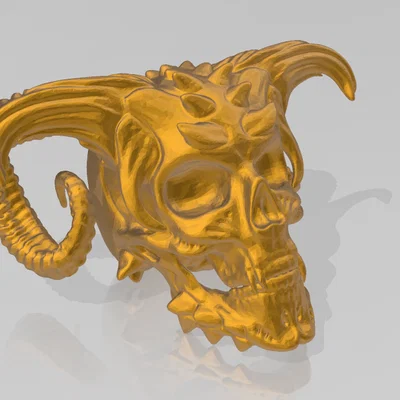 Mô hình đầu lâu quỷ có sừng (Demon Skull) ấn tượng cho trang trí