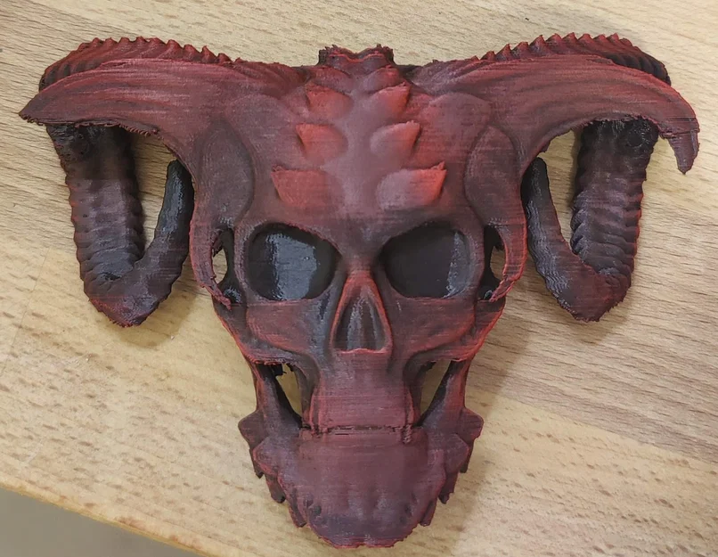 Mô hình đầu lâu quỷ có sừng Demon Skull 3D in sắc nét - Image 1