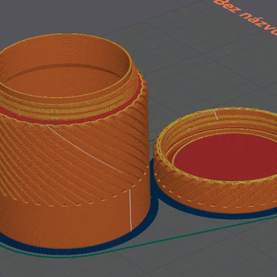 Hộp đựng dạng trụ (Cylinder container) in 3D có ren vặn ngược