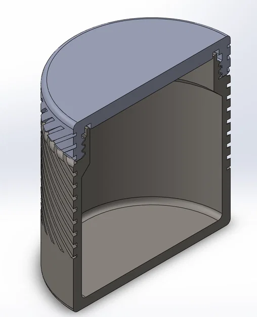Hộp đựng dạng trụ (Cylinder container) in 3D có ren vặn ngược - Image 2