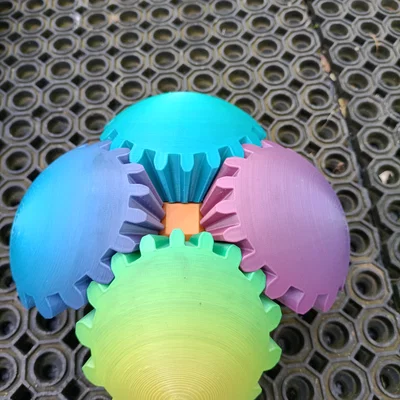 Zahnradball: Mô hình quả cầu bánh răng 3D xoay cực chất