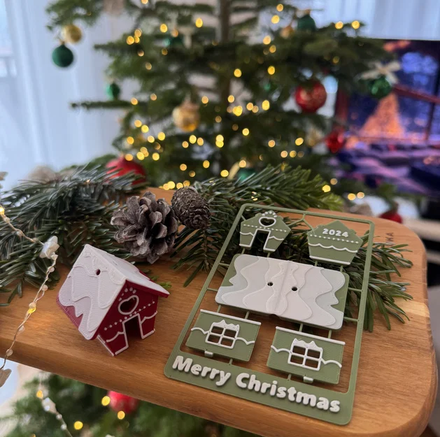 Bộ mô hình lắp ráp Christmas House Kit Card - Image 1