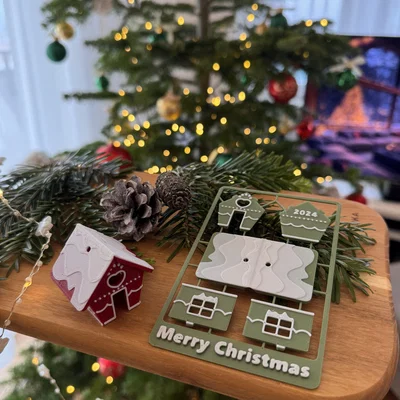 Bộ mô hình lắp ráp Christmas House Kit Card