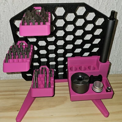 Bộ giá đỡ mũi khoan Honeycomb Wall Storage - 12 mẫu