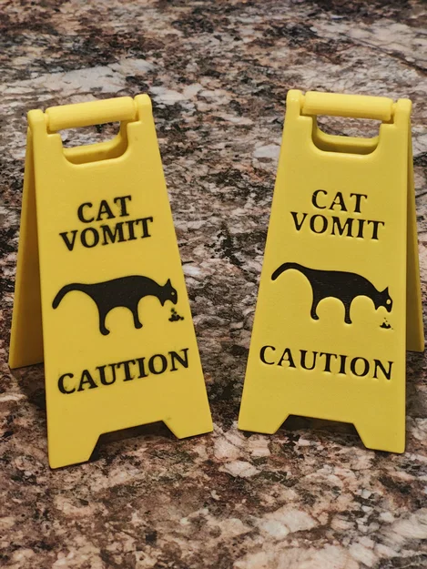 Biển báo cảnh báo bãi nôn của mèo (V2 cải tiến bản lề) - Image 1