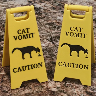 Biển báo cảnh báo bãi nôn của mèo (V2 cải tiến bản lề)