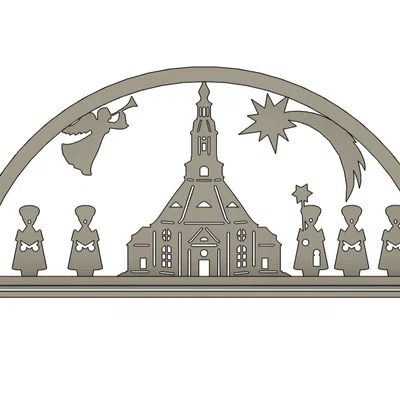 Schwibbogen (Vòm nến) với mô hình nhà thờ Seiffen