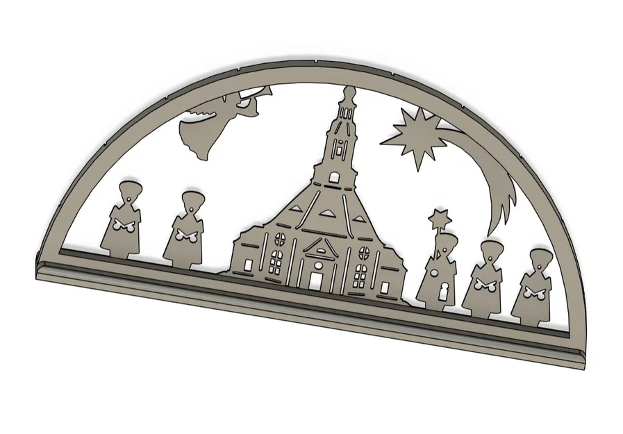 Schwibbogen (Vòm nến) với mô hình nhà thờ Seiffen - Image 3