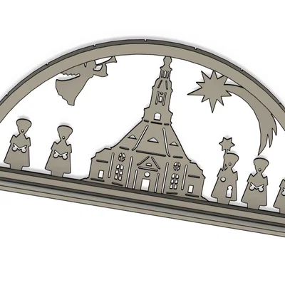 Schwibbogen (Vòm nến) với mô hình nhà thờ Seiffen