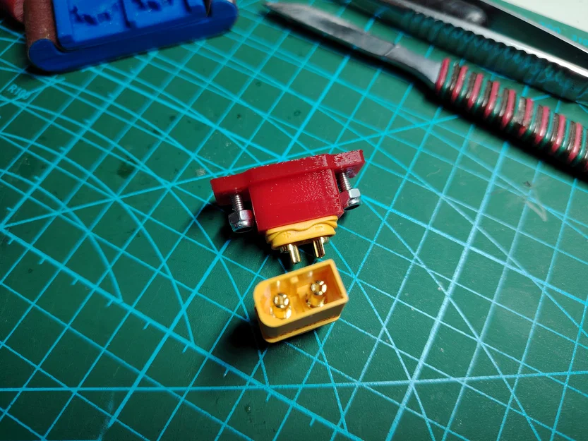 Ngàm gắn giắc cắm XT60 Panel Mount (Thiết kế 3D chuyên nghiệp) - Image 3