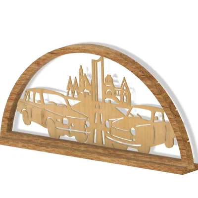 Schwibbogen với xe Trabant, Wartburg và đường chân trời Leipzig