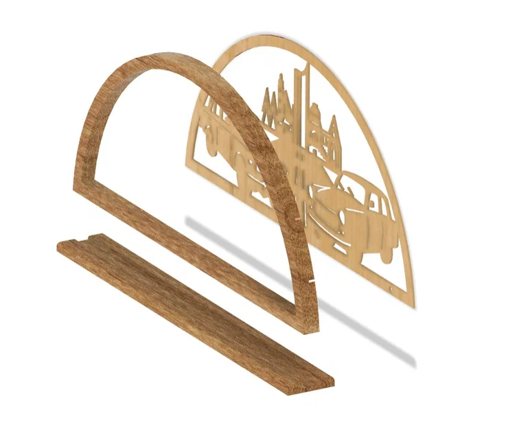 Schwibbogen với xe Trabant, Wartburg và đường chân trời Leipzig - Image 2