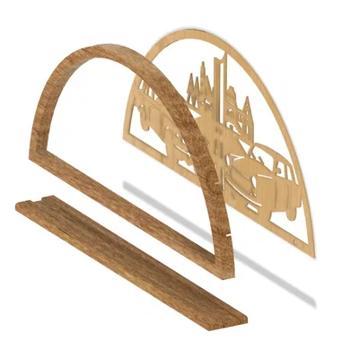 Schwibbogen với xe Trabant, Wartburg và đường chân trời Leipzig