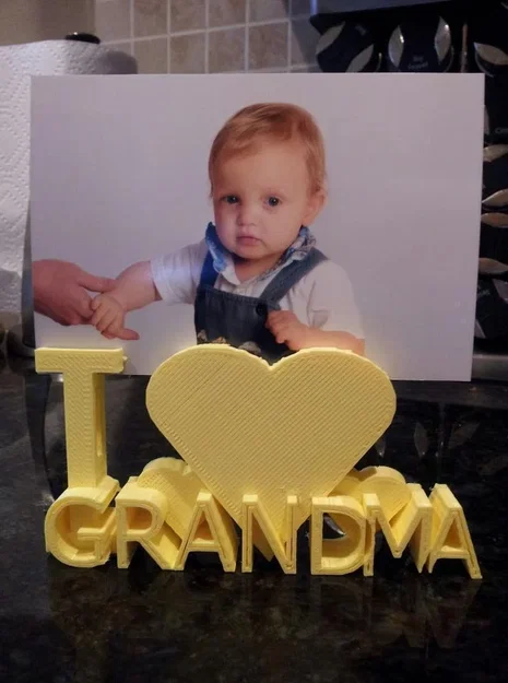 Khung ảnh để bàn I Love Grandma - Mẫu in 3D quà tặng ý nghĩa - Image 1