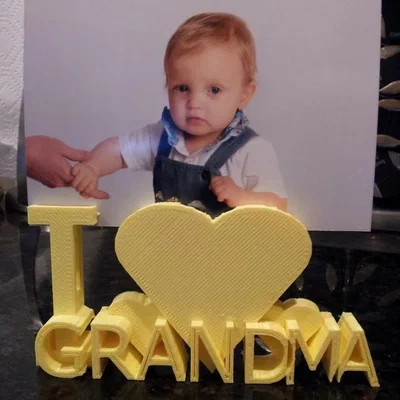 Khung ảnh để bàn I Love Grandma - Mẫu in 3D quà tặng ý nghĩa
