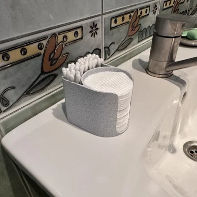 Khay 3D đựng bông tẩy trang và tăm bông tiện lợi cho phòng tắm