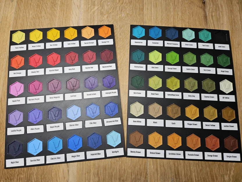 Bộ mẫu thử màu sơn (Swatch) cho Vallejo, Pro Acryl, Citadel và các loại sơn thông dụng - Image 1