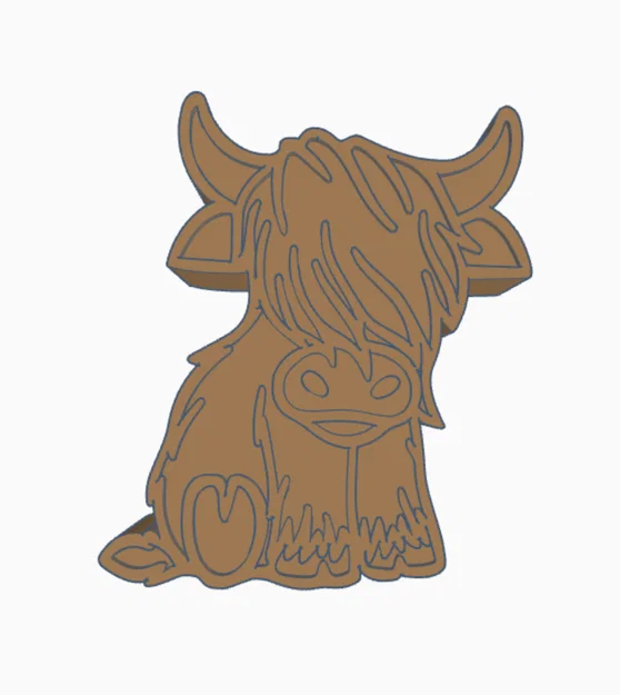 Mẫu phụ kiện gắn ống hút hình bò Highland (Highland Cow Straw Topper) - Image 1