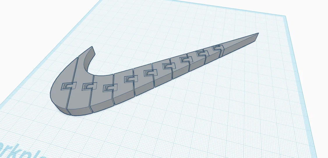 Mô hình logo Nike khớp nối linh hoạt (Articulated) để in 3D - Image 1