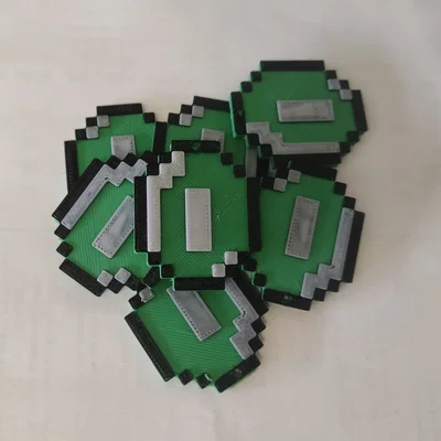 Móc khóa ngọc lục bảo Minecraft 3D - Tự tay in ấn cực đẹp