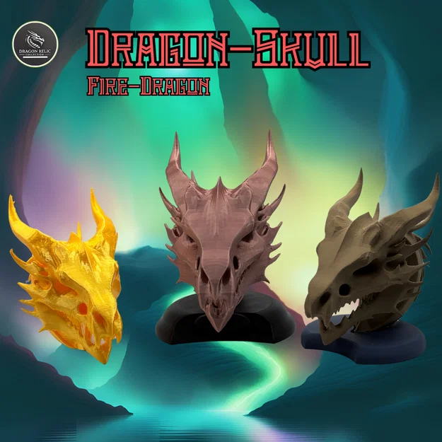 Mô hình hộp sọ rồng (Dragon Skull) kèm chân đế - Image 1