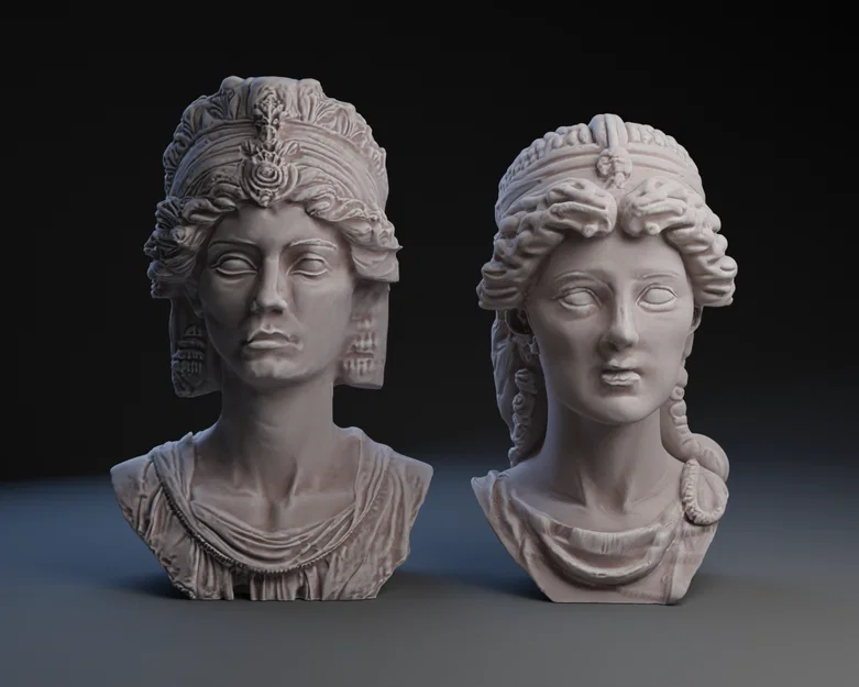 Mô hình 3D Cleopatra VII Philopator và con gái Cleopatra Selene II - Image 1