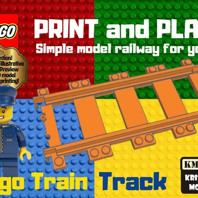 Ray đường sắt thẳng LEGO Train - Tự in 3D dễ dàng