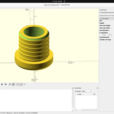 Nắp đậy đường ống tùy chỉnh - Tương thích mọi kích cỡ (OpenSCAD)
