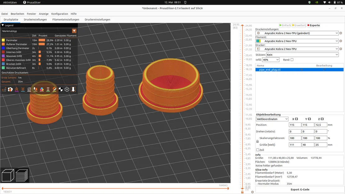Nắp đậy đường ống tùy chỉnh - Tương thích mọi kích cỡ (OpenSCAD) - Image 3