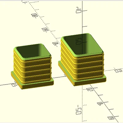 Nắp bịt đầu ống vuông tùy chỉnh (Flexible Square Tube End Cap) - File in 3D