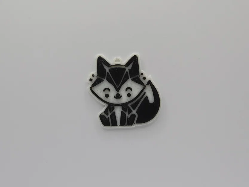 Móc khóa hình chú cáo (Cute Geometric Fox Keychain) dễ thương - Image 1