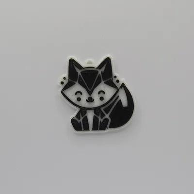 Móc khóa hình chú cáo (Cute Geometric Fox Keychain) dễ thương