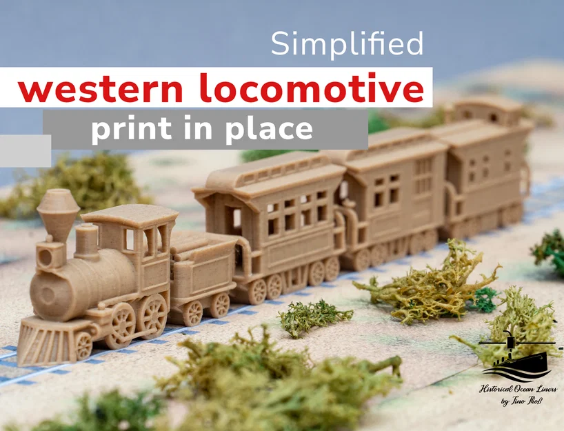 Mô hình đầu máy xe lửa miền Tây rút gọn - Print in place - Image 1