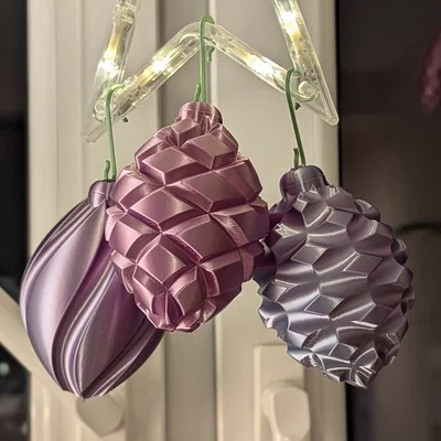 Bộ sưu tập quả cầu trang trí cây thông Noel in 3D tinh tế