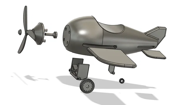 Máy bay đồ chơi - Mô hình in 3D lắp ráp đơn giản - Image 3