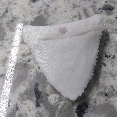 Mẫu in 3D mặt dây chuyền hình răng cá mập cực chất