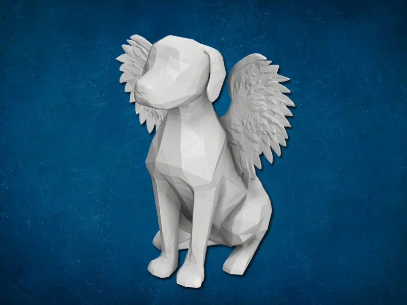 Mô hình chú chó có cánh thiên thần (Dog With Angel Wings) in 3D - Image 1