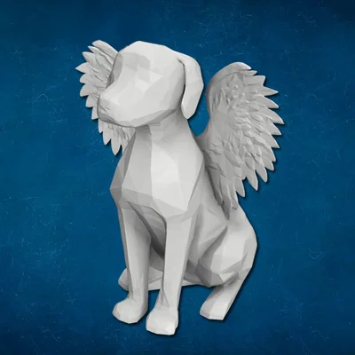 Mô hình chú chó có cánh thiên thần (Dog With Angel Wings) in 3D