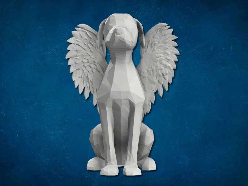Mô hình chú chó có cánh thiên thần (Dog With Angel Wings) in 3D - Image 2