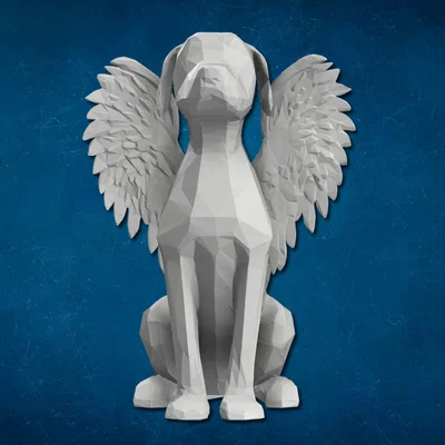 Mô hình chú chó có cánh thiên thần (Dog With Angel Wings) in 3D