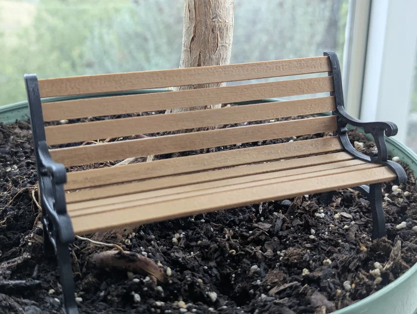 Ghế công viên tỉ lệ 1/10 với vân gỗ chi tiết - Image 2