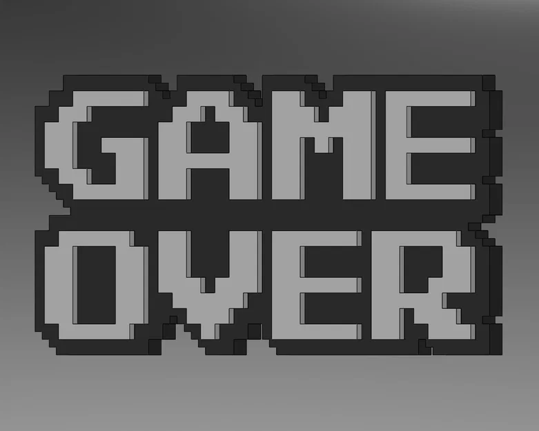 Nam châm tủ lạnh 8-Bit Game Over (Đa màu, In dễ dàng) - Image 2