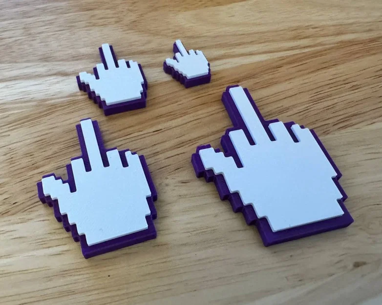 Nam châm tủ lạnh Ngón giữa 8-Bit (In đa màu, Hot-Swap) - Đồ trang trí cá tính - Image 1