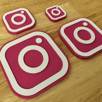 Nam châm tủ lạnh Logo Instagram (Đa màu, Dễ lắp ráp) | Trang trí bảng, tủ đồ, góc làm việc