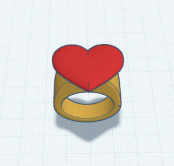 Mẫu nhẫn hình trái tim 3D dễ thương cho bé tự chơi - Image 1