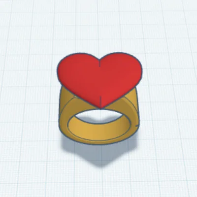 Mẫu nhẫn hình trái tim 3D dễ thương cho bé tự chơi