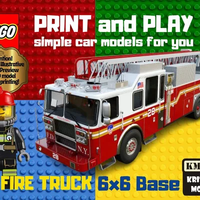 Khung xe cứu hỏa LEGO 6x6 - Mô hình in 3D sáng tạo cho mọi lứa tuổi